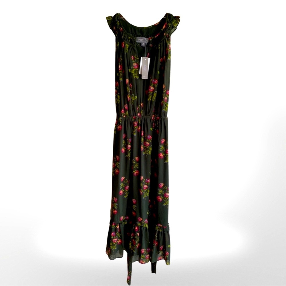 🦋HP!🦋J. Crew | Point Sur | High-Neck | Green Floral w/ Ruffle Dress | 4 | NWT - Picture 5 of 16